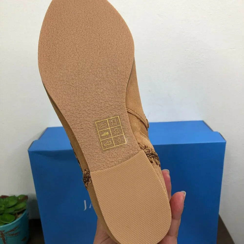 NEW Jack Rogers Womens Gemma Tan Suede Waterproof Ankle Booties Size 6M